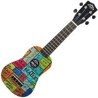 THE CAVERN CLUB CVUK5 Acoustic Ukulele - Cavern Wall, Orange,Patterned,Red,Green,Blue