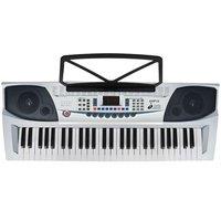Axus AXP15 Portable Electronic Keyboard - Silver & Black, Black,Silver/Grey