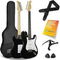 3Rd Avenue Full Size 4/4 Electric Guitar Starter Bundle - Black, Red