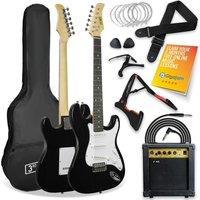 3Rd Avenue Full Size 4/4 Electric Guitar Bundle - Black, Black