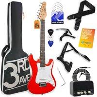 3Rd Avenue 3/4 Size Electric Guitar Bundle - Red, Red
