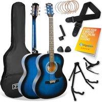 3Rd Avenue Full Size 4/4 Acoustic Guitar Ultimate Bundle - Blueburst, Blue
