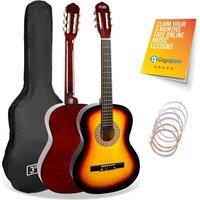 3Rd Avenue Full Size 4/4 Classical Guitar Bundle - Sunburst, Brown,Yellow,Red