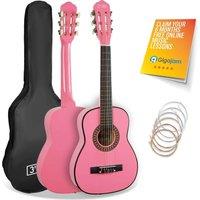 3Rd Avenue 1/4 Size Kids Classical Guitar Bundle - Pink, Pink