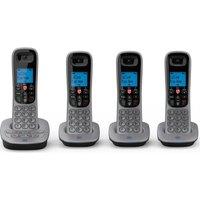 BT 7660 Cordless Phone - Quad Handsets, Silver & Black, Black,Silver/Grey