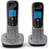 BT 7660 Cordless Phone - Twin Handsets, Silver & Black, Black,Silver/Grey