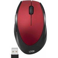 LOGIK LWLMRD23 Wireless Optical Mouse - Red, Red
