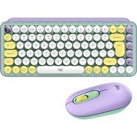 Logitech POP Keys Wireless Keyboard & Optical Mouse Bundle - Daydream Mint, Yellow,Green,White,Purple