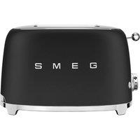 SMEG 50's Retro TSF01BLMUK 2-Slice Toaster - Matt Black, Green