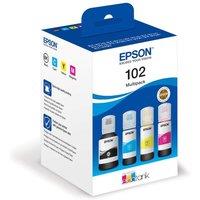 EPSON 102 EcoTank Cyan, Magenta, Yellow & Black Ink Bottles, Black,Yellow,Cyan,Magenta