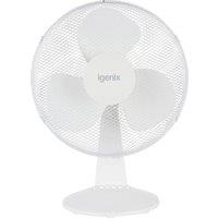 IGENIX DF1210 Portable 12 Desk Fan - White, White