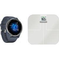 Garmin Venu 2 Smartwatch Silver & Index S2 Smart Scale Bundle