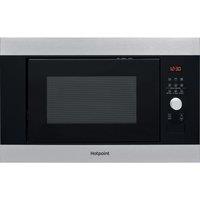 HOTPOINT MF25G Built-in Microwave with Grill - Black & Stainless Steel, Stainless Steel