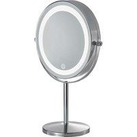 CARMEN C81117 Illuminated Cosmetics Mirror, Silver/Grey