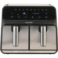 SALTER 5196 7.4L Dual Air Fryer Pro - Black & Stainless Steel, Stainless Steel