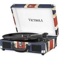 VICTROLA Journey Portable Belt Drive Bluetooth Turntable - UK Flag, Blue,Red,Patterned,White