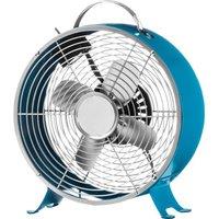 INTERIORS by Premier Retro Portable 11.5" Desk Fan - Blue, Blue