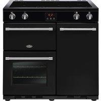 BELLING Farmhouse 90Ei Electric Range Cooker - Black & Chrome, Black