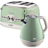 ARIETE Vintage ARPK20 4-Slice Toaster & Jug Kettle Bundle - Green