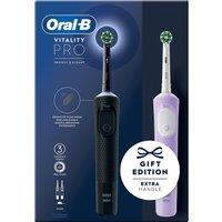 ORAL B Vitality Pro Electric Toothbrush - Black & Purple Duo, Purple,Black