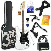 3RD AVENUE Full Size 4/4 Electric Guitar Bundle - White, White