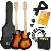 3RD AVENUE 1/2 Size Kids Rock Electric Guitar Bundle - Sunburst, Yellow,Red