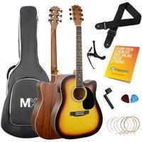 3RD AVENUE MX Cutaway Premium Electro-Acoustic Guitar Bundle - Sunburst, Brown,Yellow,Black