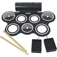 3RD AVENUE Roll Up Portable Electronic Drum Kit - Black, Black