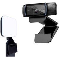Logitech Pro C920 Full HD Webcam & Litra Glow Streaming Light Bundle