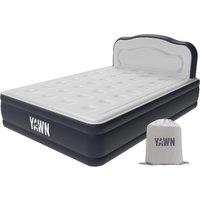 YAWN Air Bed with Fitted Sheet - Double, Blue,Silver/Grey