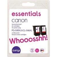 ESSENTIALS Canon PG-545 XL & CL-546 XL Black & Tri-colour Ink Cartridges, Black & Tri-co