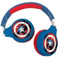 LEXIBOOK HPBT010AV Wireless Bluetooth Kids Headphones - The Avengers, White,Red,Blue
