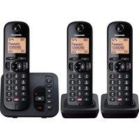 PANASONIC KX-TGC263EB Cordless Phone - Triple Handsets, Black, Black