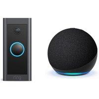 Amazon Video Doorbell & Echo Dot (5th Gen) Smart Speaker with Alexa Bundle, Black