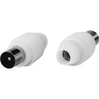 ESSENTIALS CAERPL24 Male Aerial Plug - Pack of 2, White