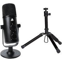 MAONO AU-903 USB Microphone & Tripod Set - Black, Black