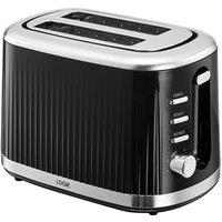 LOGIK L02PTB23 2-Slice Toaster - Black, Black,Silver/Grey