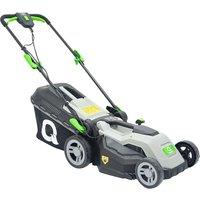 Q GARDEN QG38-1600 Corded Rotary Lawn Mower - Black & Grey