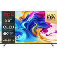 85" TCL 85C645K Smart 4K Ultra HD HDR QLED TV with Google Assistant, Silver/Grey