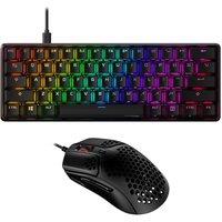 Hyperx Pulsefire Haste RGB Optical Gaming Mouse & Alloy Origins 60 RGB Mechanical Gaming Keyboard Bundle, Black