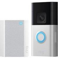 Ring Battery Video Doorbell Plus & Chime (2nd Gen) Bundle, Silver/Grey