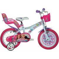 DINO BIKES Barbie Kids' 16" Bike - Blue & Pink, Pink,Blue,Patterned