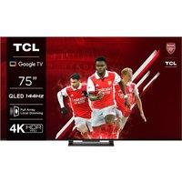 75" TCL 75C745K Smart 4K Ultra HD HDR QLED TV, Black