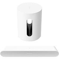 Sonos Ray Compact Sound Bar & SUB Mini Wireless Subwoofer Bundle - White, White