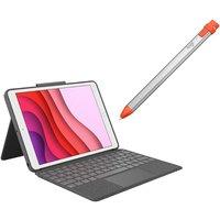 Logitech Combo Touch iPad 10.2" Keyboard Folio Case & Crayon Digital Pencil for iPad Bundle