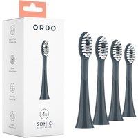 ORDO Sonic Replacement Toothbrush Head - Pack of 4, Charcoal Grey, Silver/Grey