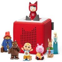 Tonies Toniebox Starter Set (Red), Peter Rabbit, Paddington Bear, Cocomelon, Elsa, Gruffalo & Peppa Pig Audio Figure Bundle