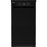 SHARP QW-NS1CF49EB-EN Slimline Dishwasher - Black, Black