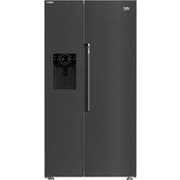 BEKO Pro ASP342VPZ American-Style Fridge Freezer - Black Steel, Black