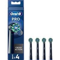 ORAL B CrossAction X-Filaments Replacement Toothbrush Head ? Pack of 4, Black, Black